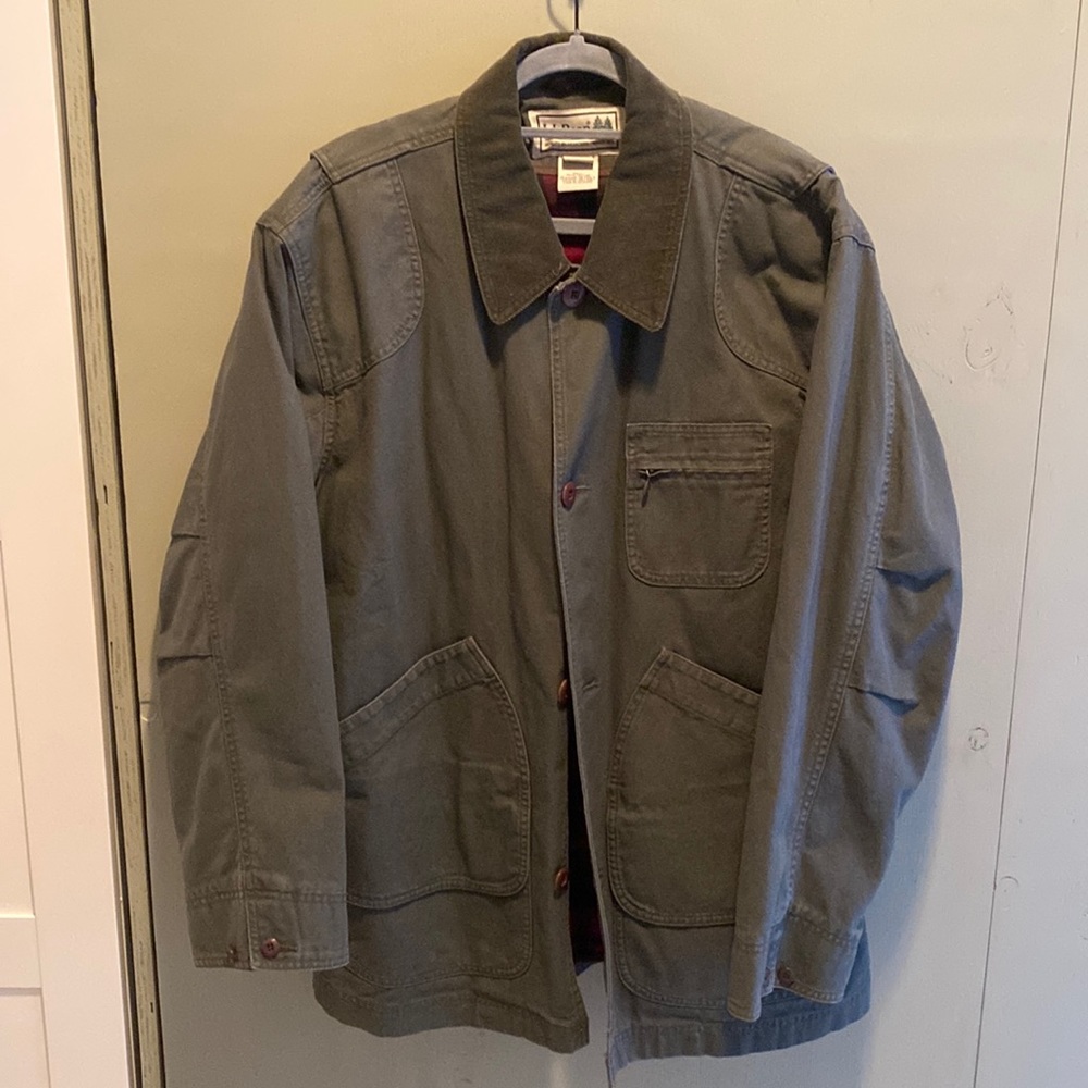 LL Bean Canvas Field Coat - with removable lining